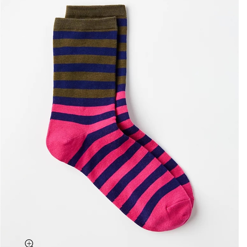 Final Sale! Loft colorblock striped crew socks